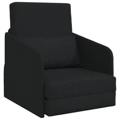 Afbeelding van vidaXL Vloersofa Bed 2 in 1 Zwart 65x80x83 cm Stof