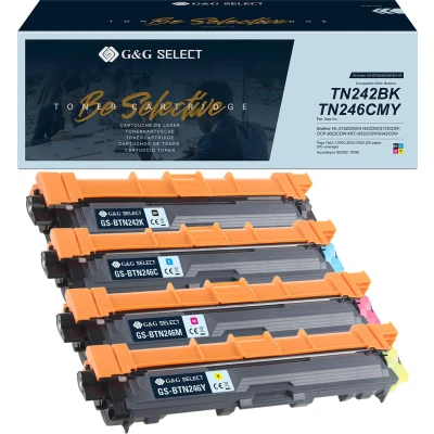 Afbeelding van G&amp;G Toner vervangt Brother TN 242BK/TN 246CMY Compatibel Combipack Zwart, Cyaan, Magenta, Geel 246C/TN 246M/TN 246Y GS B242 4P