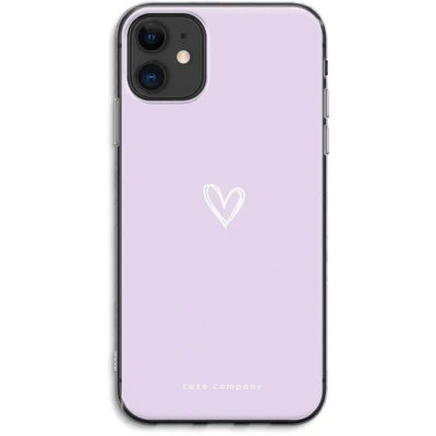 Afbeelding van Case Company® hoesje geschikt voor iPhone 11 Klein hartje paars Soft Cover Telefoonhoesje Bescherming aan alle Kanten en Schermrand