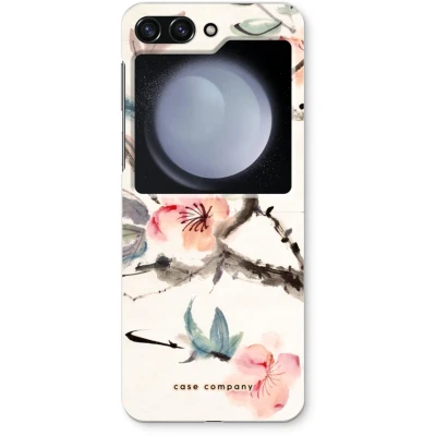 Afbeelding van Case Company® hoesje geschikt voor Samsung Galaxy Z Flip5 Japanse bloemen Soft Cover Telefoonhoesje Bescherming aan alle Kanten en Schermrand