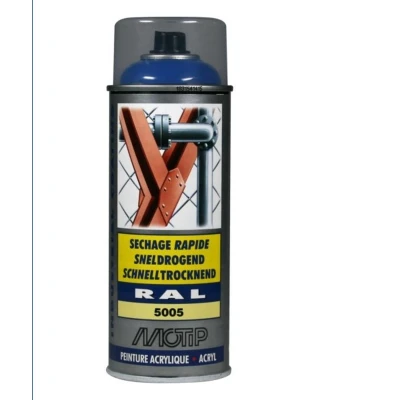 Afbeelding van Motip industrial acryllak hoogglans RAL 5005 signaal blauw 400 ml.