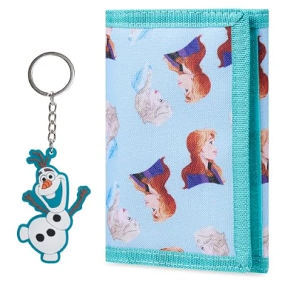 Afbeelding van Disney Portemonnees voor kinderen, geschenkdoos, portemonnee en sleutelhanger, cadeau idee Stitch, ijskoningin, prinses, Blauwe Sneeuwkoningin, Modern