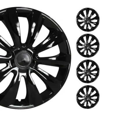 Afbeelding van OMAC Set van 4 wieldoppen voor auto 16 inch zwart