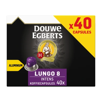 Afbeelding van Douwe Egberts Lungo 8 Intens 40 koffiecups 1 stuk 210 g