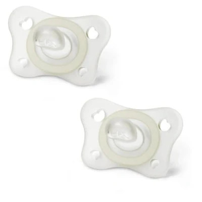 Afbeelding van Chicco Fopspeen Mini Physio Soft Siliconen Transparant 2 Stuks