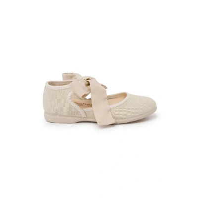 Afbeelding van Pisamonas Escotada CON Lazada Babyschoenen voor kinderen, Maat: 36, Beige Textiel
