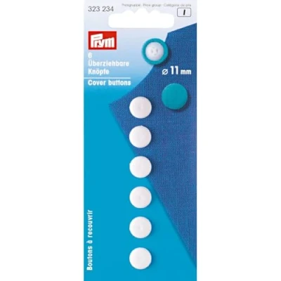 Afbeelding van Prym kunststof afdekknoppen wit (11 mm) 1 stuk