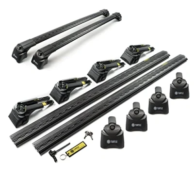 Afbeelding van TURTLE AIR2 Dakdragers, compatibel met KIA Sportage NQ5 2021, voor de montage van dakkoffers, fietsendragers, ladders, duurzame aluminium constructie, TÜV