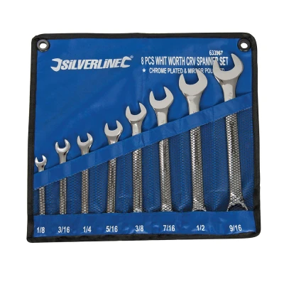 Afbeelding van Silverline 8 delige Whitworth steekringsleutel set 1/8&quot; 9/16&quot;