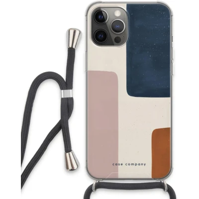 Afbeelding van Case Company® hoesje met Koord geschikt voor iPhone 13 Pro Max Geo #5 Telefoonhoesje Zwart Extra Bescherming aan alle Kanten en Over de Schermrand