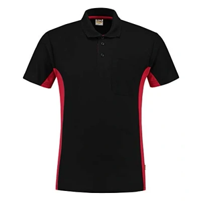 Afbeelding van Tricorp Poloshirt Workwear 202002 180gr Zwart/Rood Maat 4XL