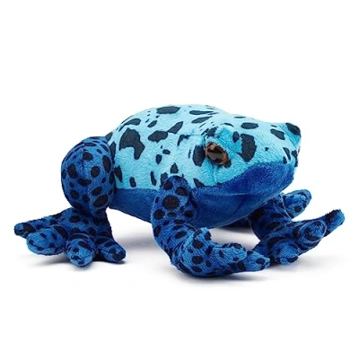 Afbeelding van Zappi Co Pluche dier, 100% gerecycled, blauwe dendrobate kikker (15 cm breed), collectie dieren, zacht, behaaglijk en milieuvriendelijk, voor pasgeborenen, eerste kinderen