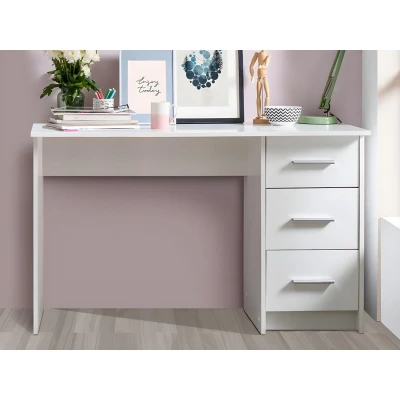 Afbeelding van Bureau LEONDINE 3 laden Wit L 121 cm x H 74.5 D 50