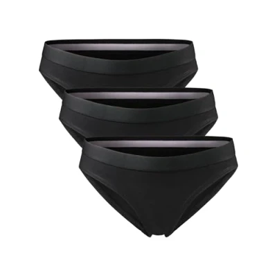 Afbeelding van DANISH ENDURANCE damesslips van biologisch katoen, naadloos, elastische taille, 3 stuks, zwart.