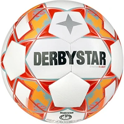 Afbeelding van Derbystar Voetbal Stratos S Light wit oranje grijs Maat 4