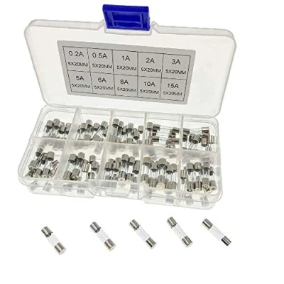 Afbeelding van JZK 100 stuks 20 x 5 mm fijne punt glaszekeringen met doos 0,2A 0,5A 1A 2A 3A 5A 6A 8A 10A 15A