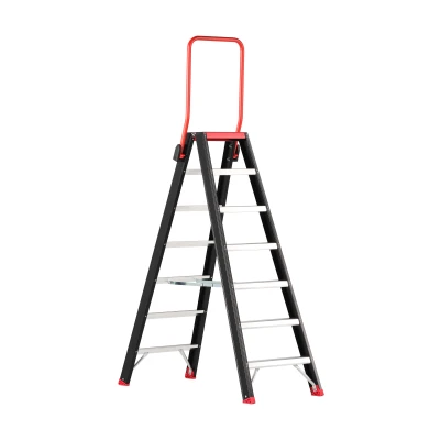 Afbeelding van Altrex dubbele trapladder Taurus 2x7 treden met steunbeugel