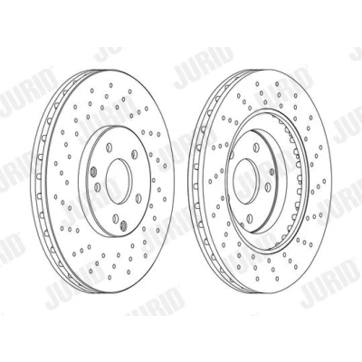 Afbeelding van JURID 562354JC 1 Remschijf 330 28 5 120 geperforeerd/interne ventilatie Gecoat Met schroeven MERCEDES BENZ: C Class Saloon, CLK Coupe