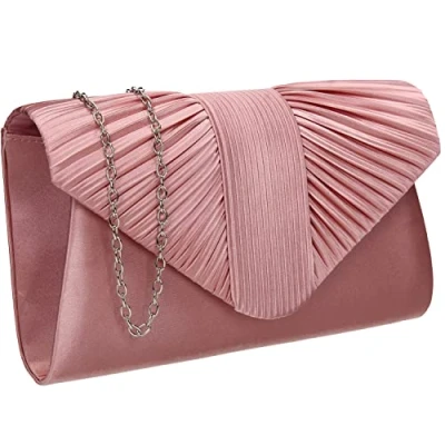 Afbeelding van SwankySwans Sophie satijnen clutch voor dames, Roze