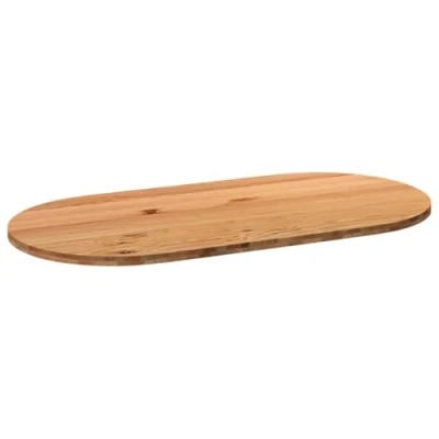 Afbeelding van vidaXL Tafelblad 200x100x4 cm ovaal massief eikenhout lichtbruin