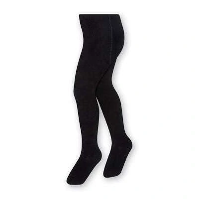 Afbeelding van STEVEN gladde en katoenen panty voor kinderen, hoogte van 68 cm tot 158 cm, perfect de koudste dagen, ondoorzichtig, kinderpanty&#039;s, uniseks, leeftijden 0 11, zwart.