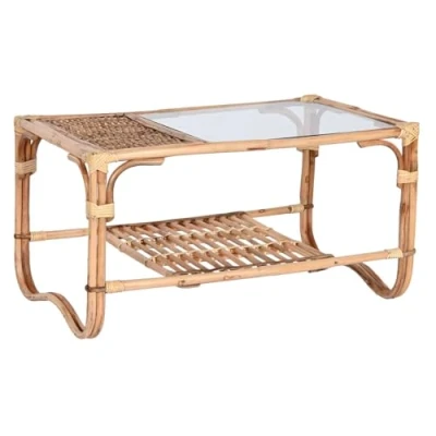 Afbeelding van Hoofdtafel Home ESPRIT Natuurlijk Bamboe Rotan 76 x 46 40 cm
