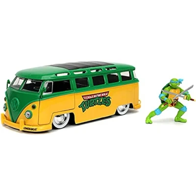 Afbeelding van Jada Toys 1/24 VW Bus T1 &quot;Teenage Mutant Ninja Turtles&quot; + Leonardo figuur