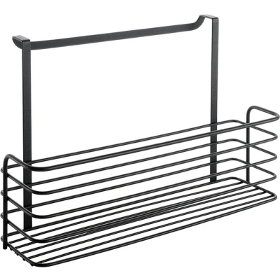 Afbeelding van Tomado Metaltex Brede hangmand Galileo Mat Zwart 34x12x22cm Past op keukenkastdeur van 2 cm