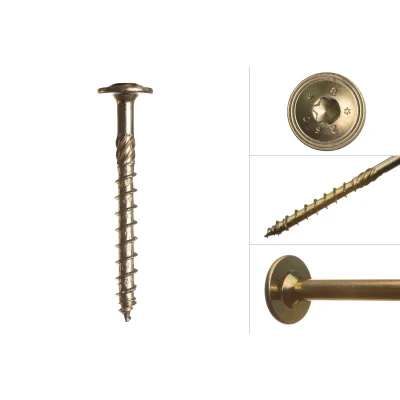 Afbeelding van Wovar Tellerkopschroeven Geel Verzinkt 6.0 x 70 mm Torx Doos 100 Stuks