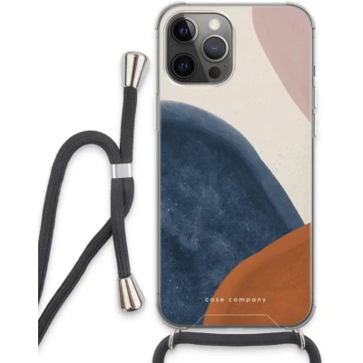 Afbeelding van Case Company® hoesje met Koord geschikt voor iPhone 13 Pro Max Geo #1 Telefoonhoesje Zwart Extra Bescherming aan alle Kanten en Over de Schermrand
