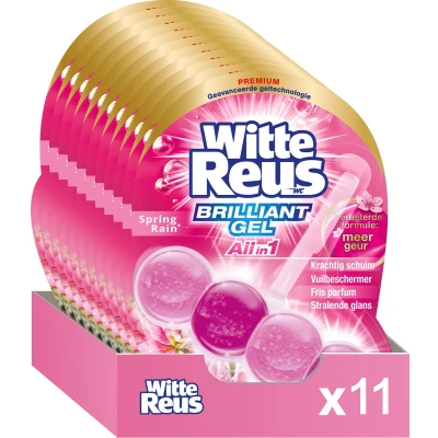 Afbeelding van 11x Witte Reus Toiletblok Brilliant Gel Spring Rain