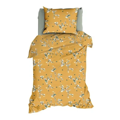 Afbeelding van Romanette Geisha Dekbedovertrek Eenpersoons 140x200/220 cm Oker