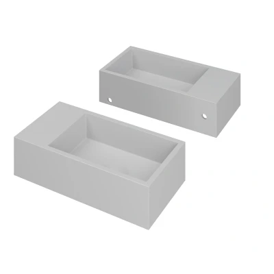 Afbeelding van INK Versus Fontein 36x18x9cm wasbak rechts 0 kraangaten Polystone Mat Wit Minimalistisch design