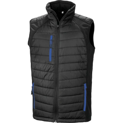 Afbeelding van Result Black compass gewatteerde softshell bodywarmer R238X / Royal Blue