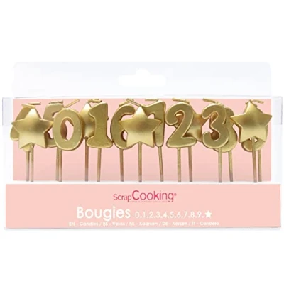 Image de 15 bougies d&#039;anniversaire Étoiles dorées ScrapCooking