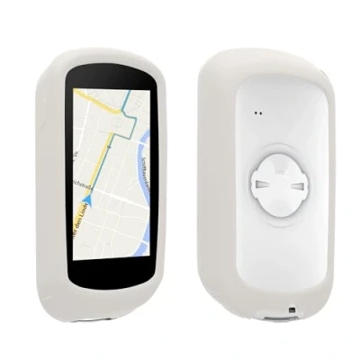 Afbeelding van kwmobile GPS fietshoes, compatibel met Garmin Edge Explore 2, bumperbescherming, navigatiebehuizing, siliconen hoes, wit