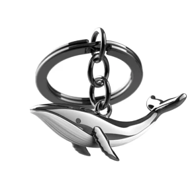 Afbeelding van METALMORPHOSE Walvis sleutelhanger MTM146 01, Zwart, wit, één maat, Eenheidsmaat