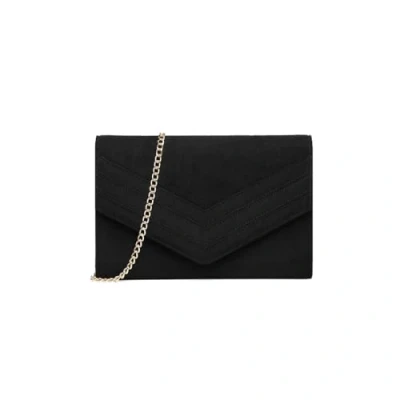 Afbeelding van Miss Lulu Damestas, schoudertas, klassiek, suède, leer, elegante tas, zwart.
