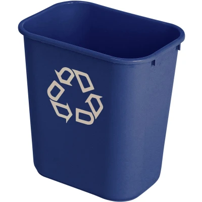 Afbeelding van Rubbermaid Recylagebak, Zonder Zijbakjes, 26,6 Liter, Blauw Vuilbak