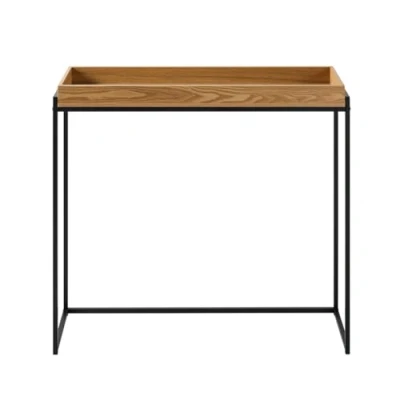 Afbeelding van CALICOSY Console met opstaande rand en zwarte metalen poten L100 cm