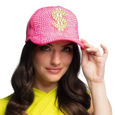 Afbeelding van Boland Pet Dollar neon roze Roze,Neon 56 62 Volwassenen Unisex 80&#039;s 90&#039;s Old school Festival Carnaval