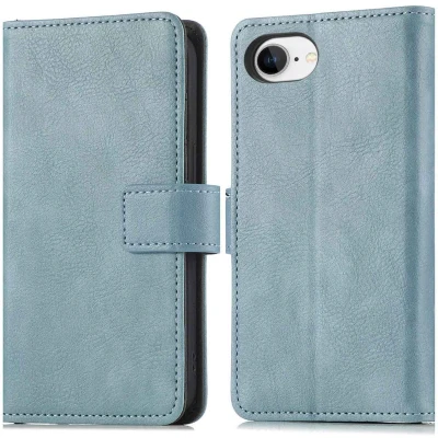 Afbeelding van imoshion Hoesje Geschikt voor iPhone 16e Luxe Bookcase Lichtblauw