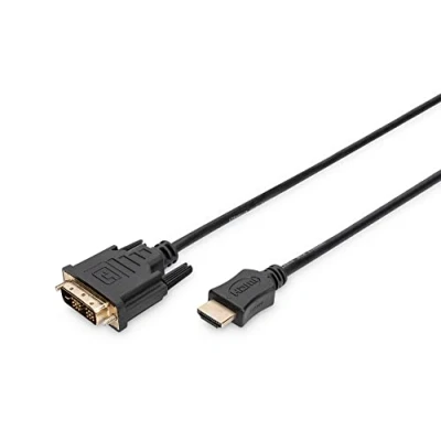 Afbeelding van Digitus AK 330300 020 S HDMI kabel / DVI Adapterkabel A stekker, D 18+1 polige stekker 2.00 m Zwart Schroefbaar