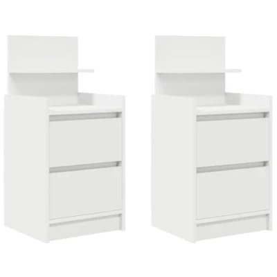 Afbeelding van vidaXL Nachtkastjes met 2 lades st 38x34x80 cm wit