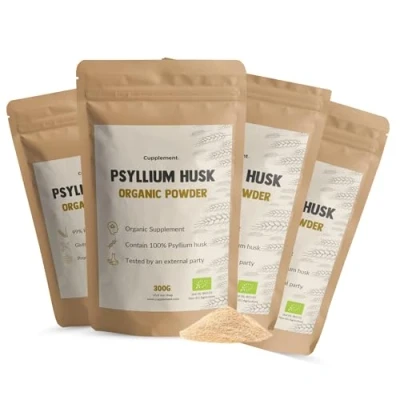 Afbeelding van Cupplement 4 Zakken Psylliumvezels Poeder 300 Gram Inclusief Opschuimer Psyllium Husk Biologisch Geen Capsules of Tabletten Vlozaad Supplement Superfood Vezel Supplementen Vezels