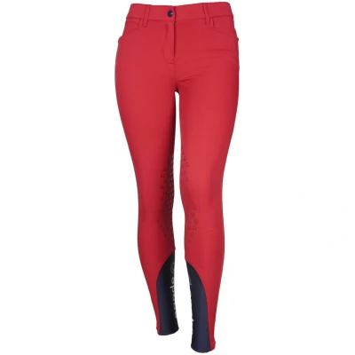 Afbeelding van EQODE by Equiline Rijbroek Delma Knee Grip Cherry 36