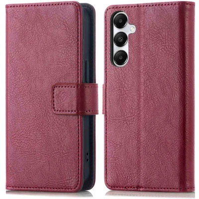 Afbeelding van imoshion Hoesje Geschikt voor Samsung Galaxy A16 (5G) Met Pasjeshouder Luxe Bookcase donkerrood