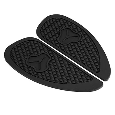 Afbeelding van KSTE 2 stuks antislip tractie pad gas stickers brandstoftank bescherming voor retro motorfiets (zwart)