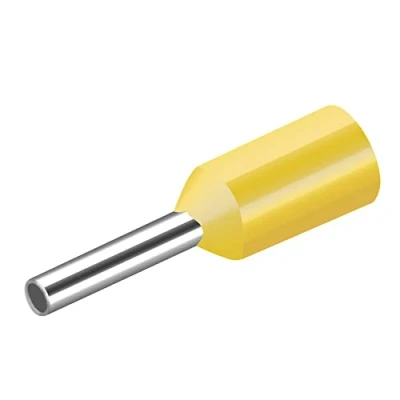 Afbeelding van Heschen Cord End terminal E0506 AWG 22/0,5 mm², koperdraad krimpconnector, geïsoleerd vinyl, geel, 1000 stuks