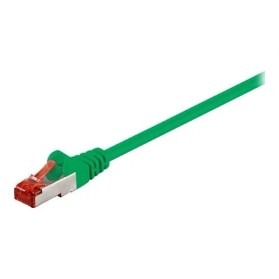 Image de goobay Cordon de raccordement RJ 45 (M) pour 25 cm SFTP, PiMF CAT 6 moulé, sans crochet vert